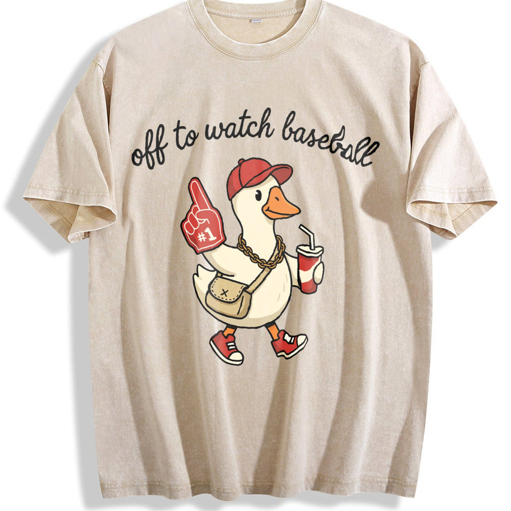 Off To Watch Baseball Goose Vintage Washed T-Shirt product image 1