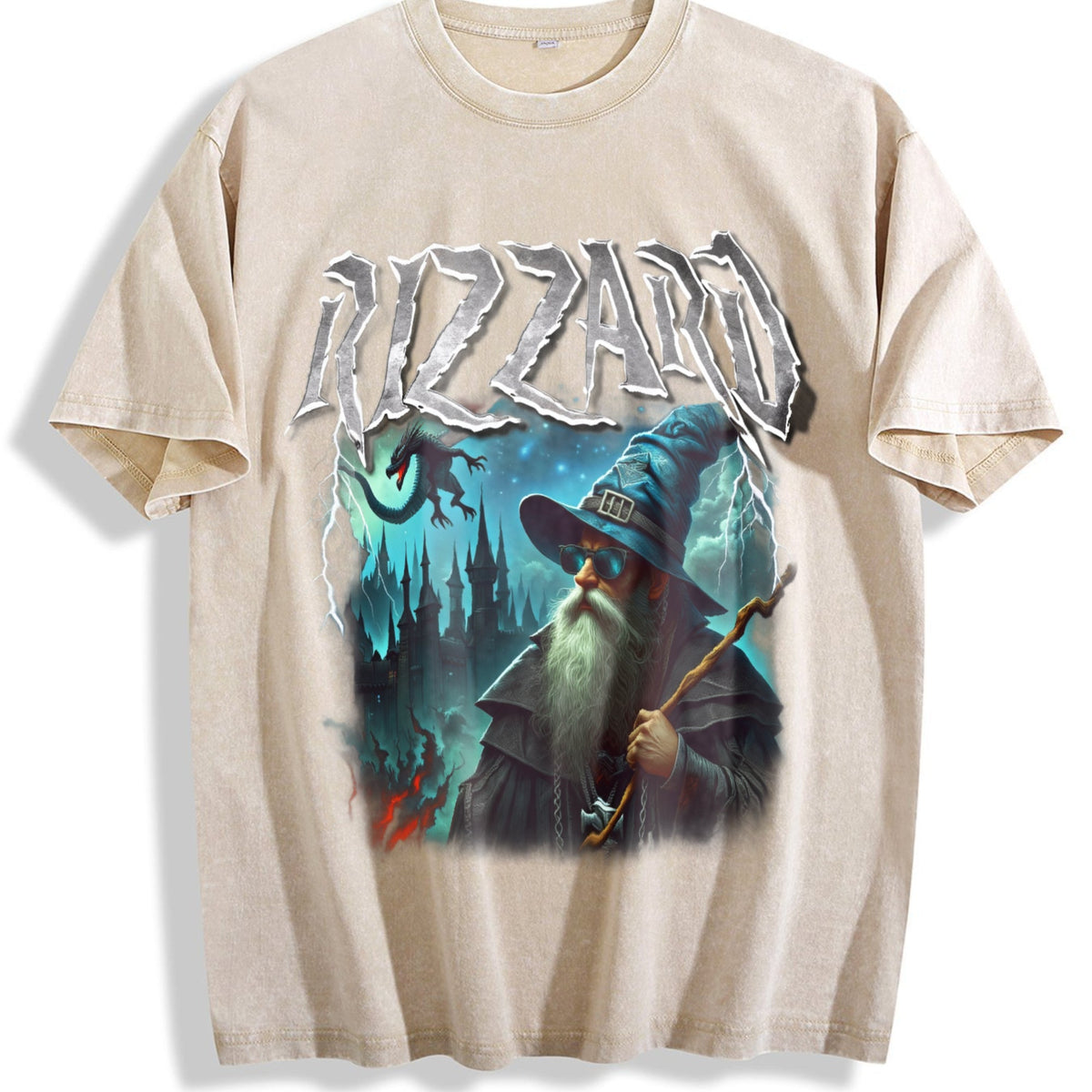 Rizzard Fantasy Wizard Vintage Washed T-Shirt product image 1