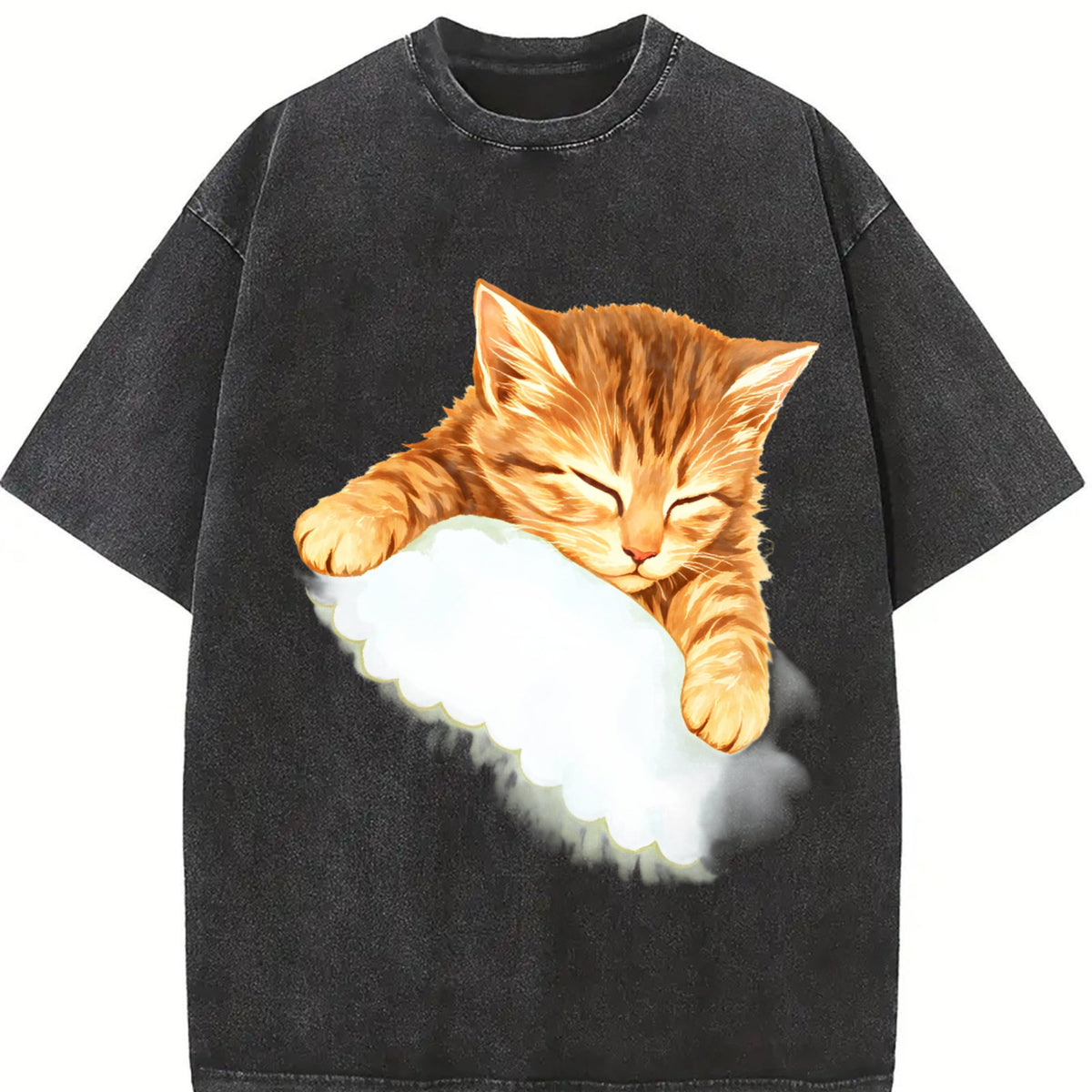 Sleeping Kitten Vintage Washed T-Shirt product image 2
