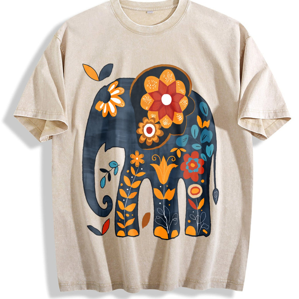 Bohemian Elephant - With Vibrant & Floral Vintage Washed product image 1