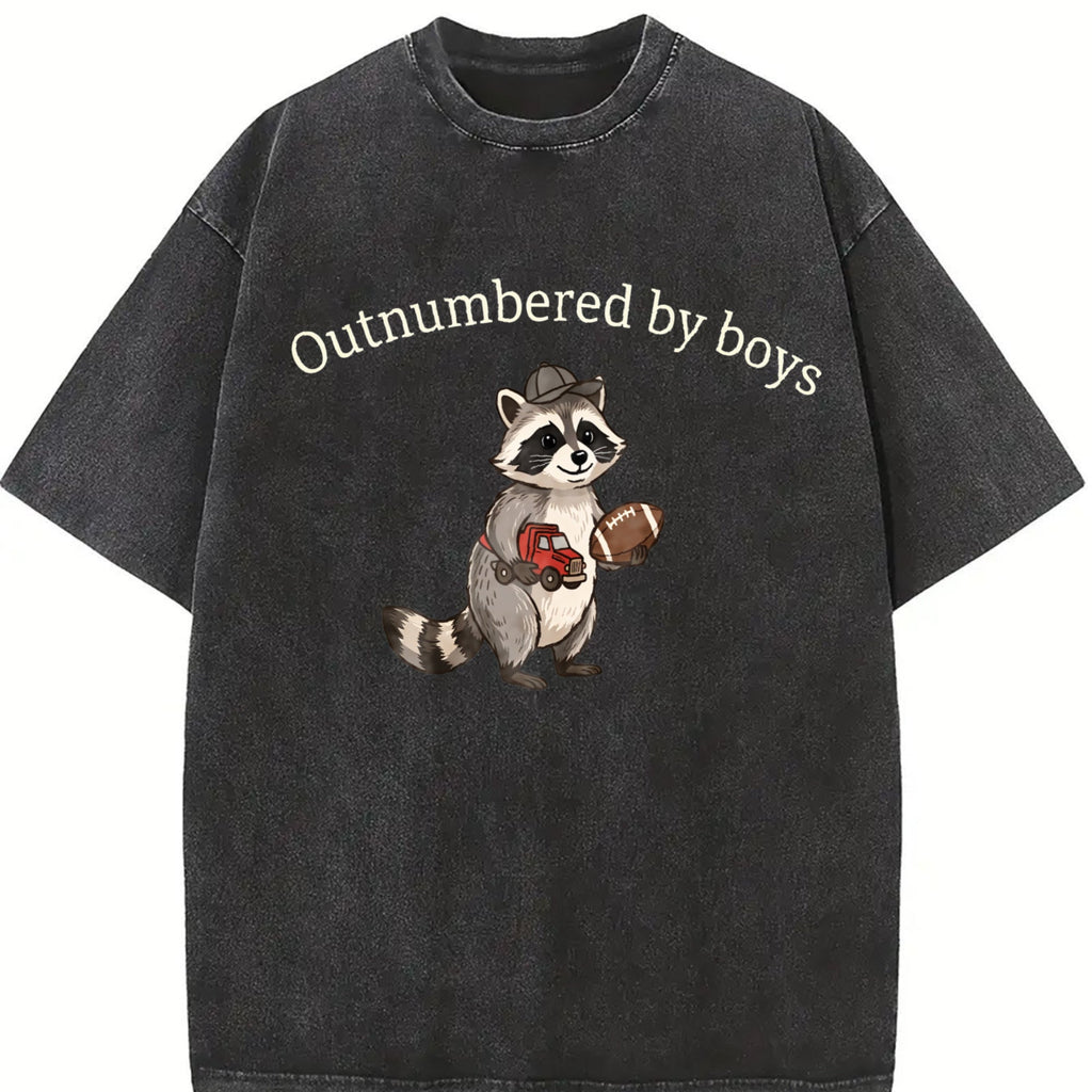 Boy Mom Dad Raccoon Vintage Washed T-Shirt product image 2