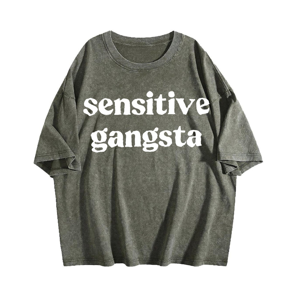 Funny Sensitive Gang Slogan - Brown With Vintage Washed product image 4