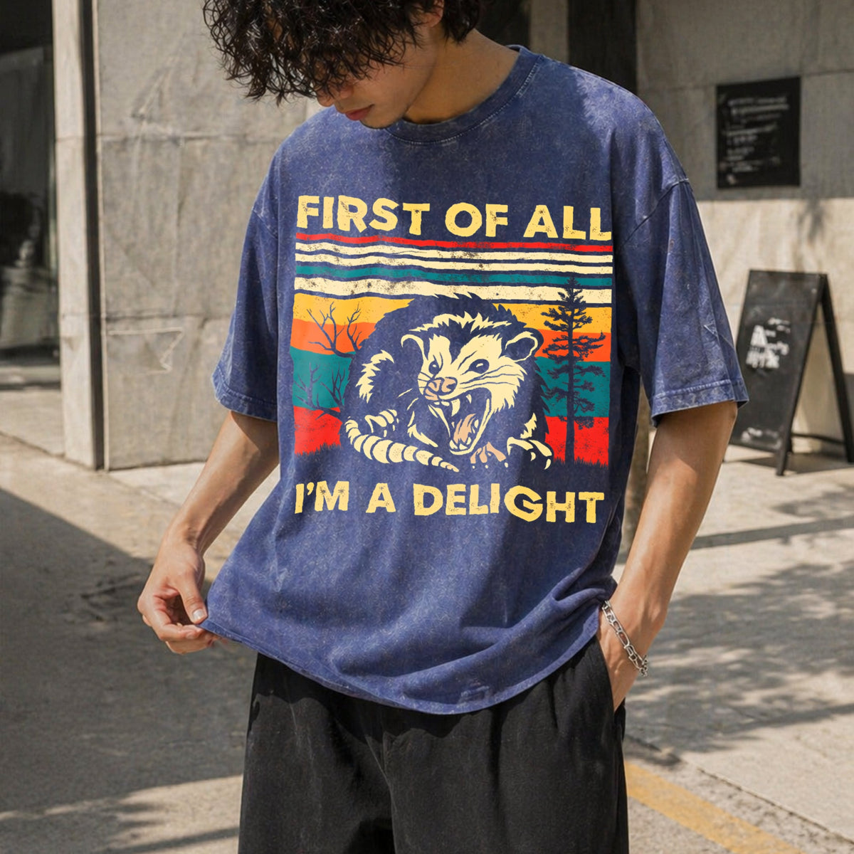 First Of All I'm A Delight Sarcastic Angry Opossum Vintage product image 8