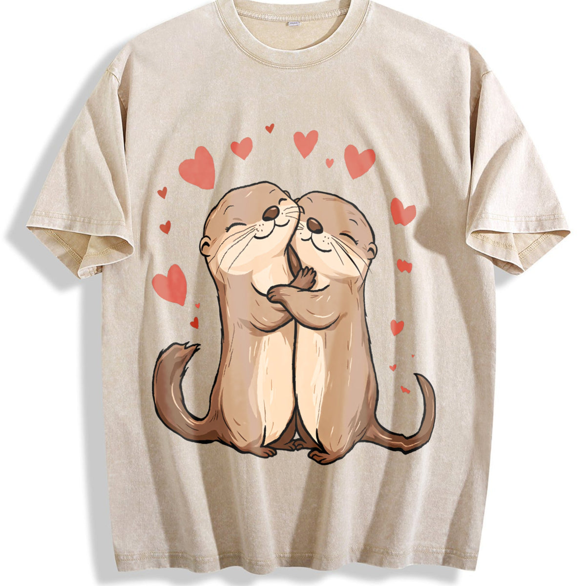 Otter Love - Cute Hugging Otters Vintage Washed T-Shirt product image 1