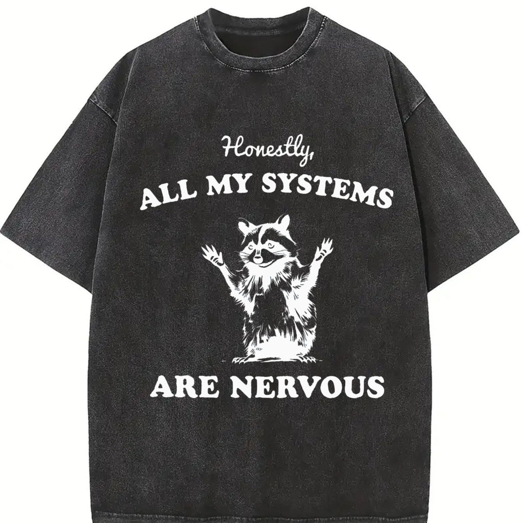 Honestly All My Systems Are Nervous Vintage Washed T-Shirt product image 2