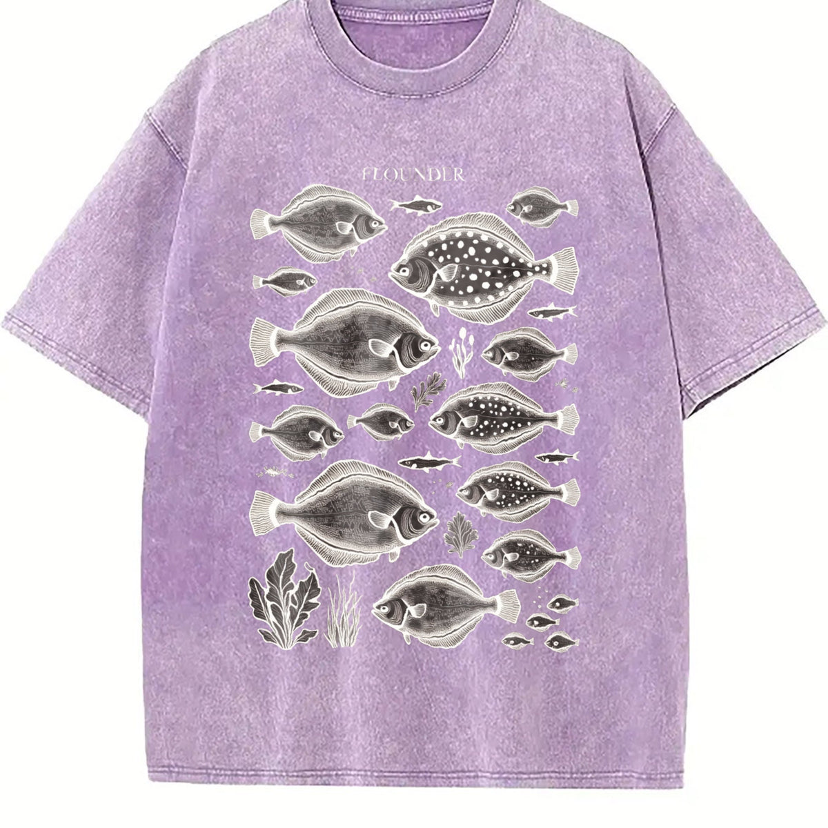 Flounder Fish 90s Vintage Washed T-Shirt product image 6