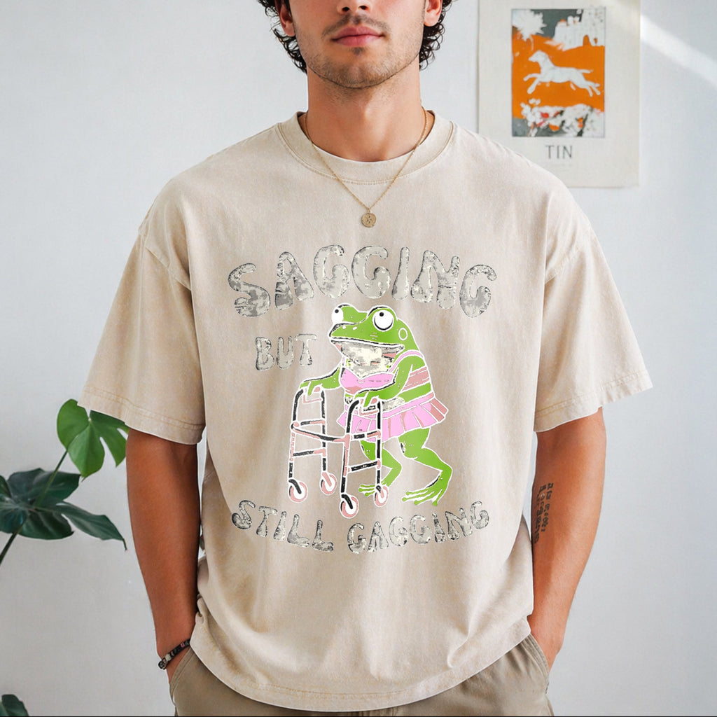 Sagging But Still Gagging Frog Funny Cringe Meme Vintage product image 1