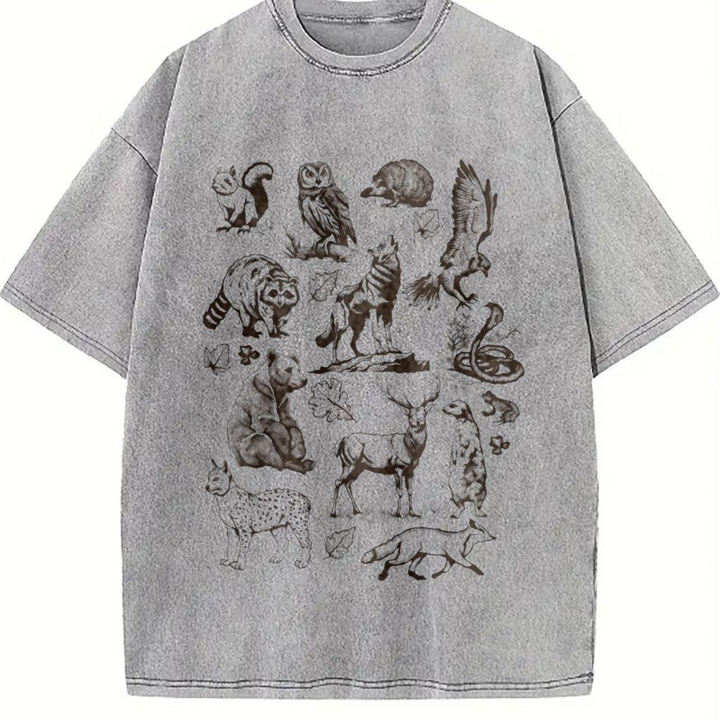 Forest Animals 90s Vintage Washed T-Shirt product image 5