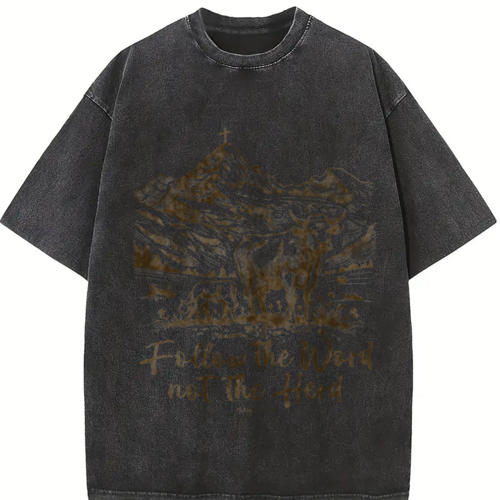 Follow the Word Not Herd Vintage Washed T-Shirt product image 2