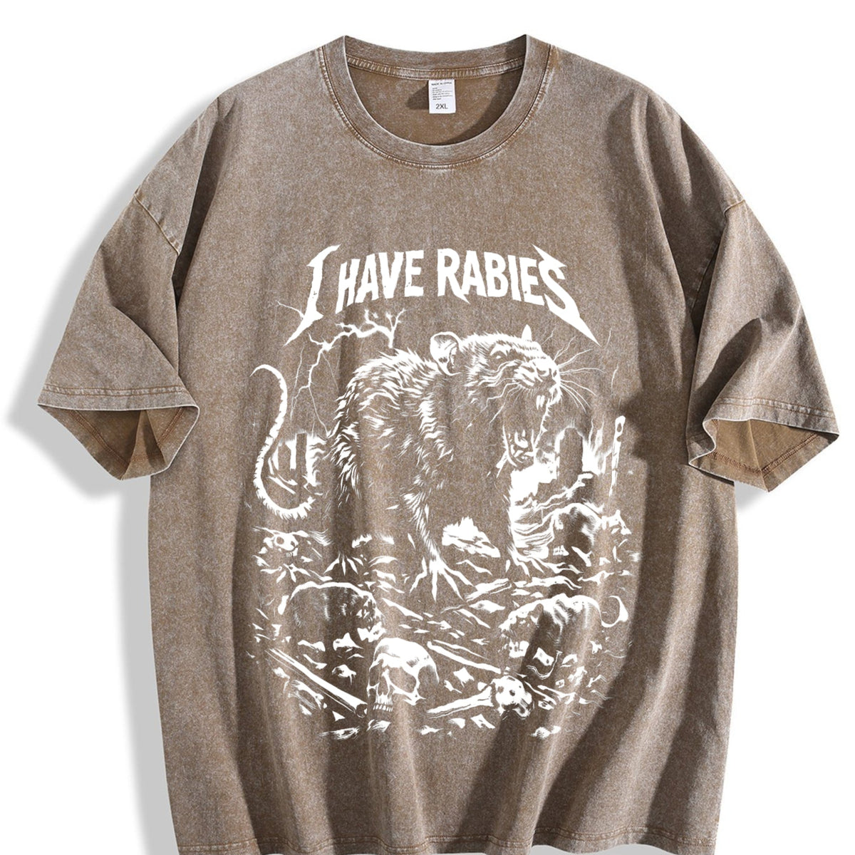 I Have Rabies Rat Vintage Washed T-Shirt product image 3