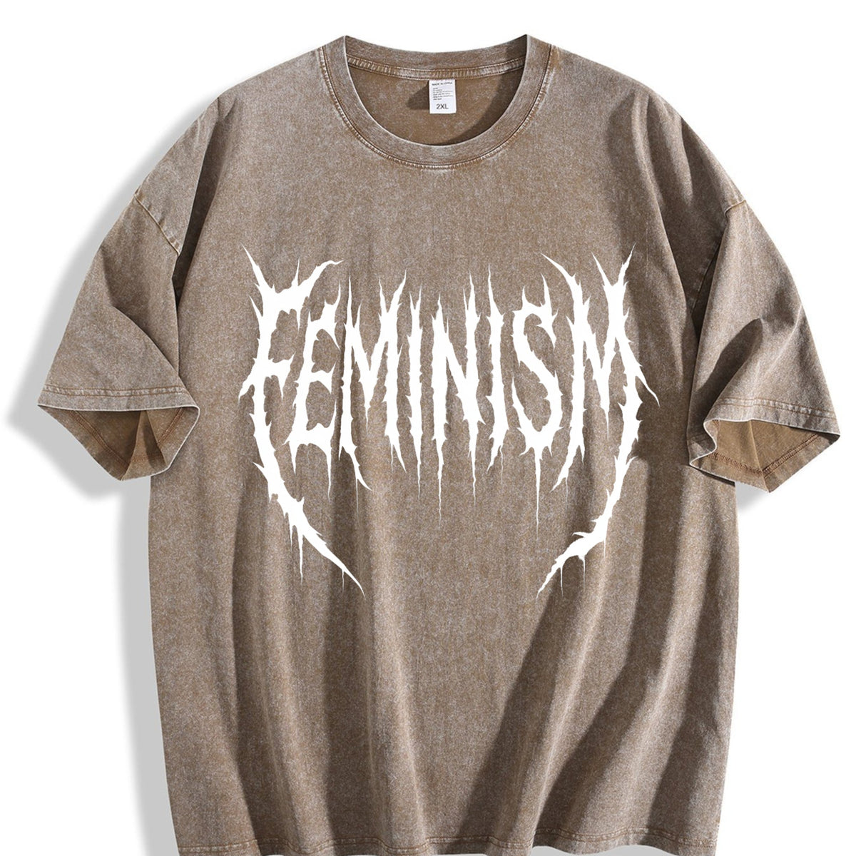 Feminism Gym Pump Cover Vintage Washed T-Shirt product image 3