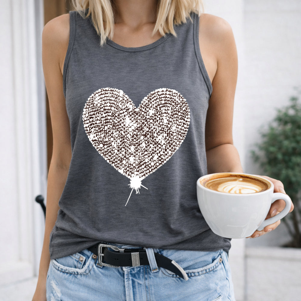 Artistic Texture Heart-shaped And Halter Women's Tank Top