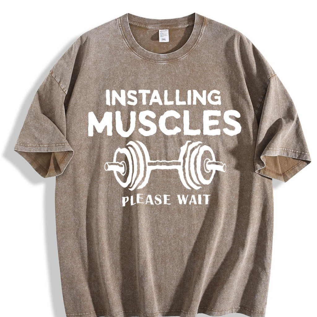 Installing Muscles Please Wait Vintage Washed T-Shirt product image 3