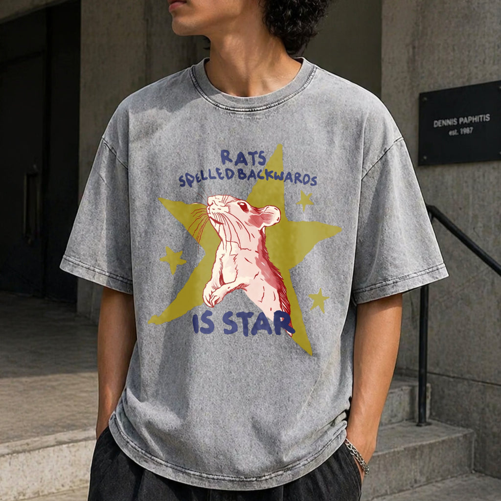 Rat Spelled Backwards Is Star Vintage Washed T-Shirt product image 5