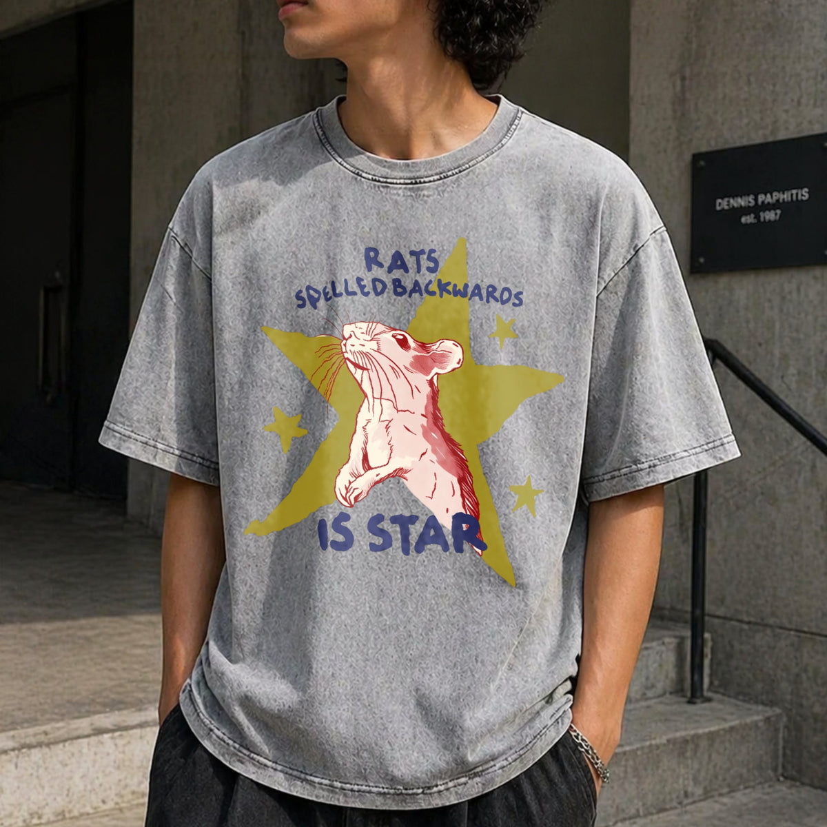 Rat Spelled Backwards Is Star Vintage Washed T-Shirt product image 5