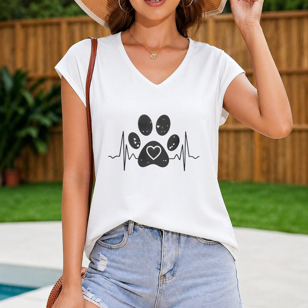 Claw And Heartbeat Women's V-Neck Tank Top