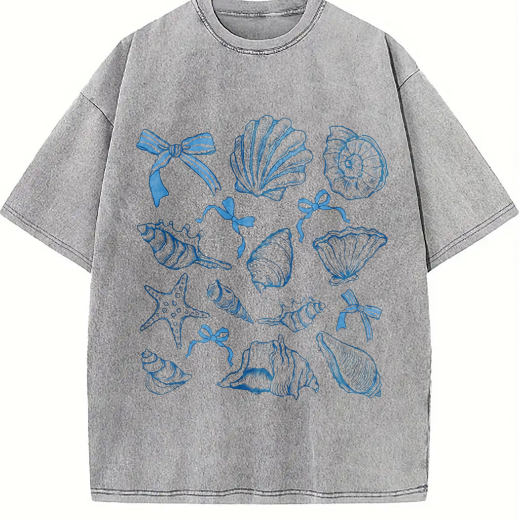 Seashell Coquette Summer Beach Vintage Washed T-Shirt product image 5