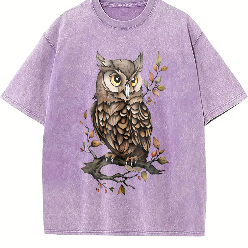 Animal Cartoon Owl Summer Vintage Washed T-Shirt product image 6