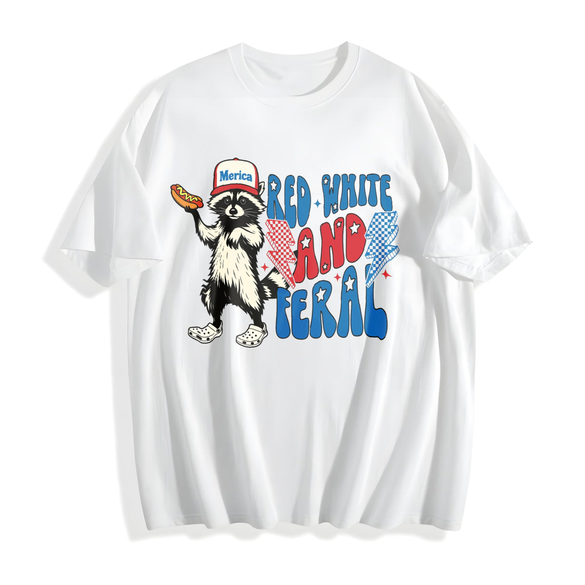 Red White And Feral Cotton T-Shirt product image 2