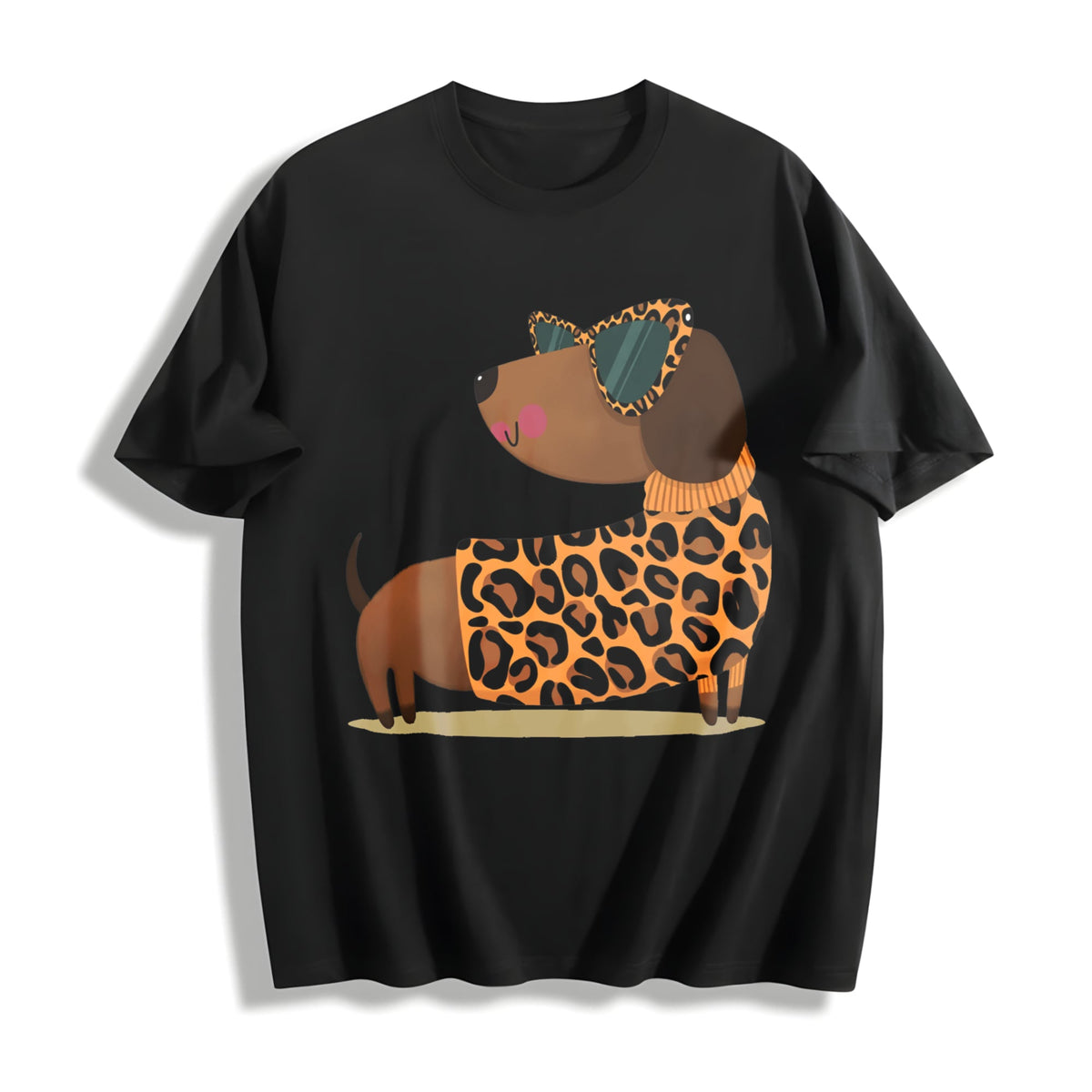 Ladies' Summer Leopard Dog Cotton T-Shirt product image 1
