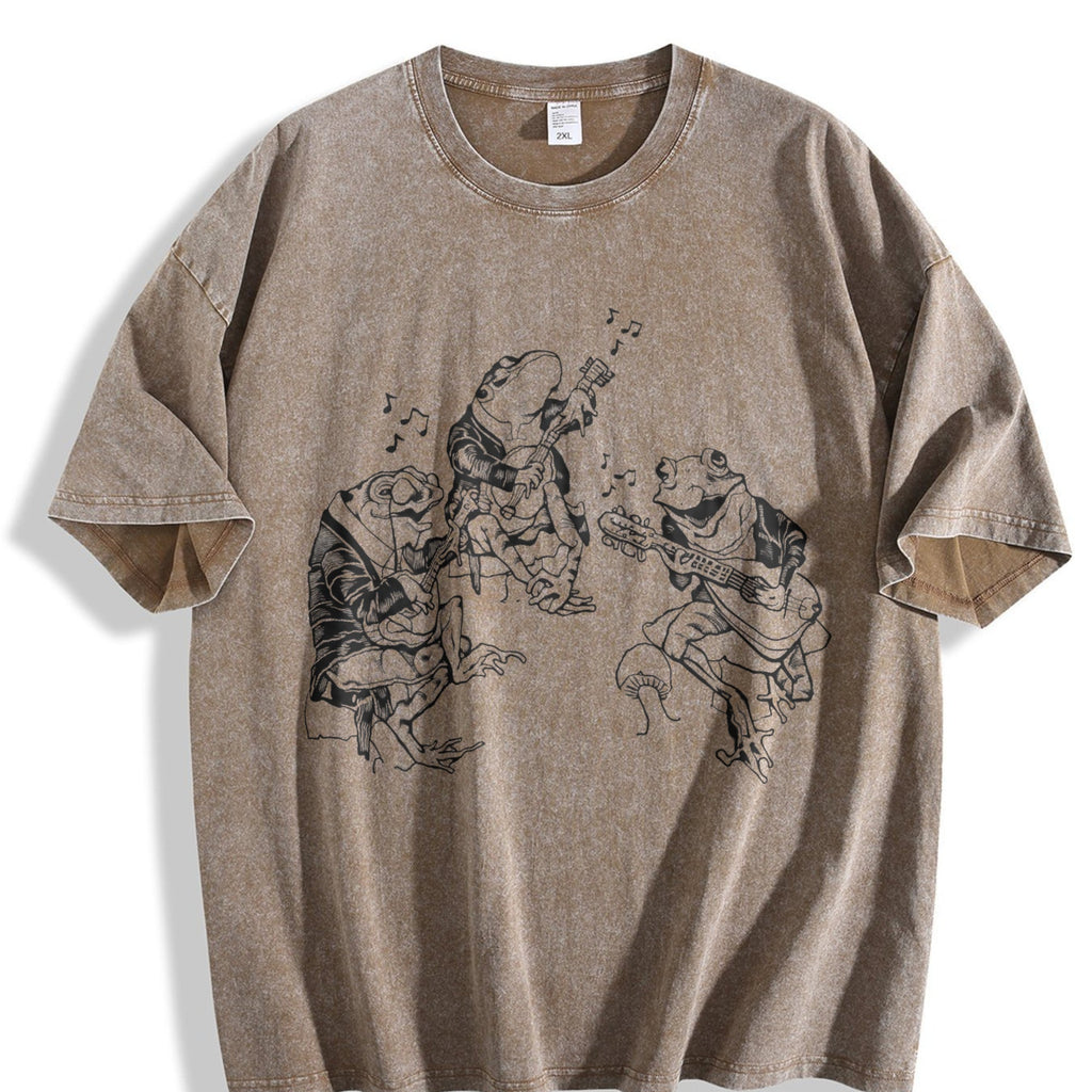 Frog Musicians 90s Vintage Washed T-Shirt product image 3