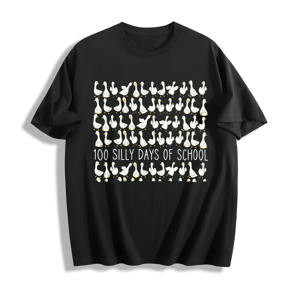 Silly Goose 100 Days Of School Cotton T-Shirt product image 1
