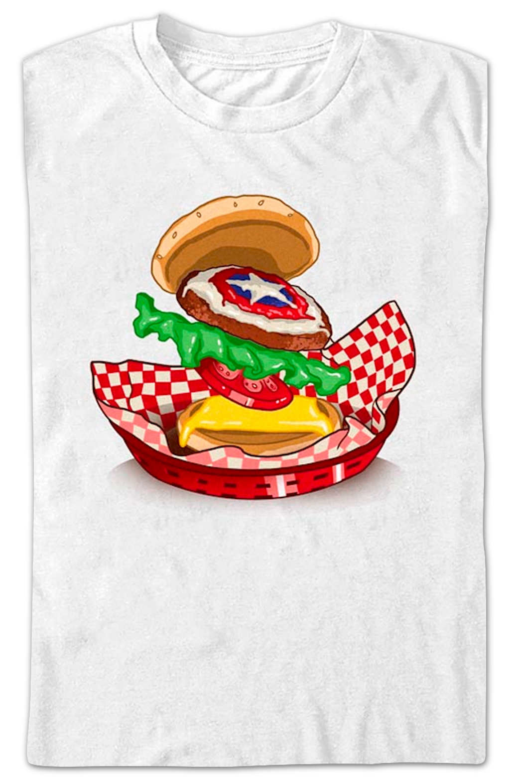 Captain America Burger Marvel Comics T-Shirt product image 2