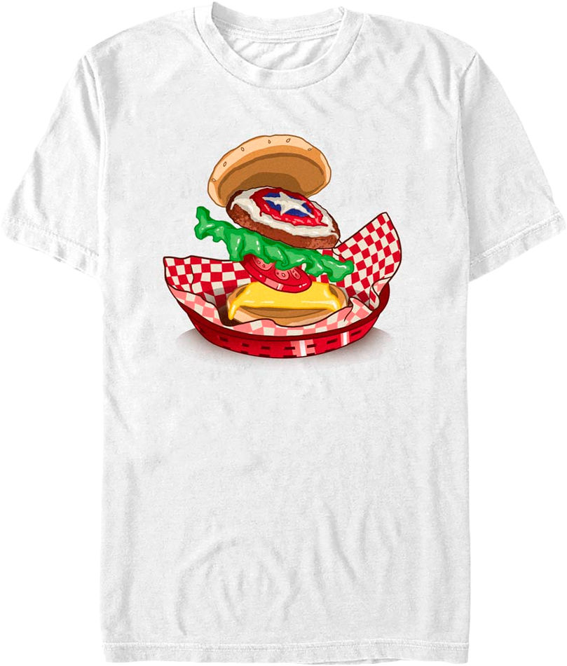 Captain America Burger Marvel Comics T-Shirt product image 1