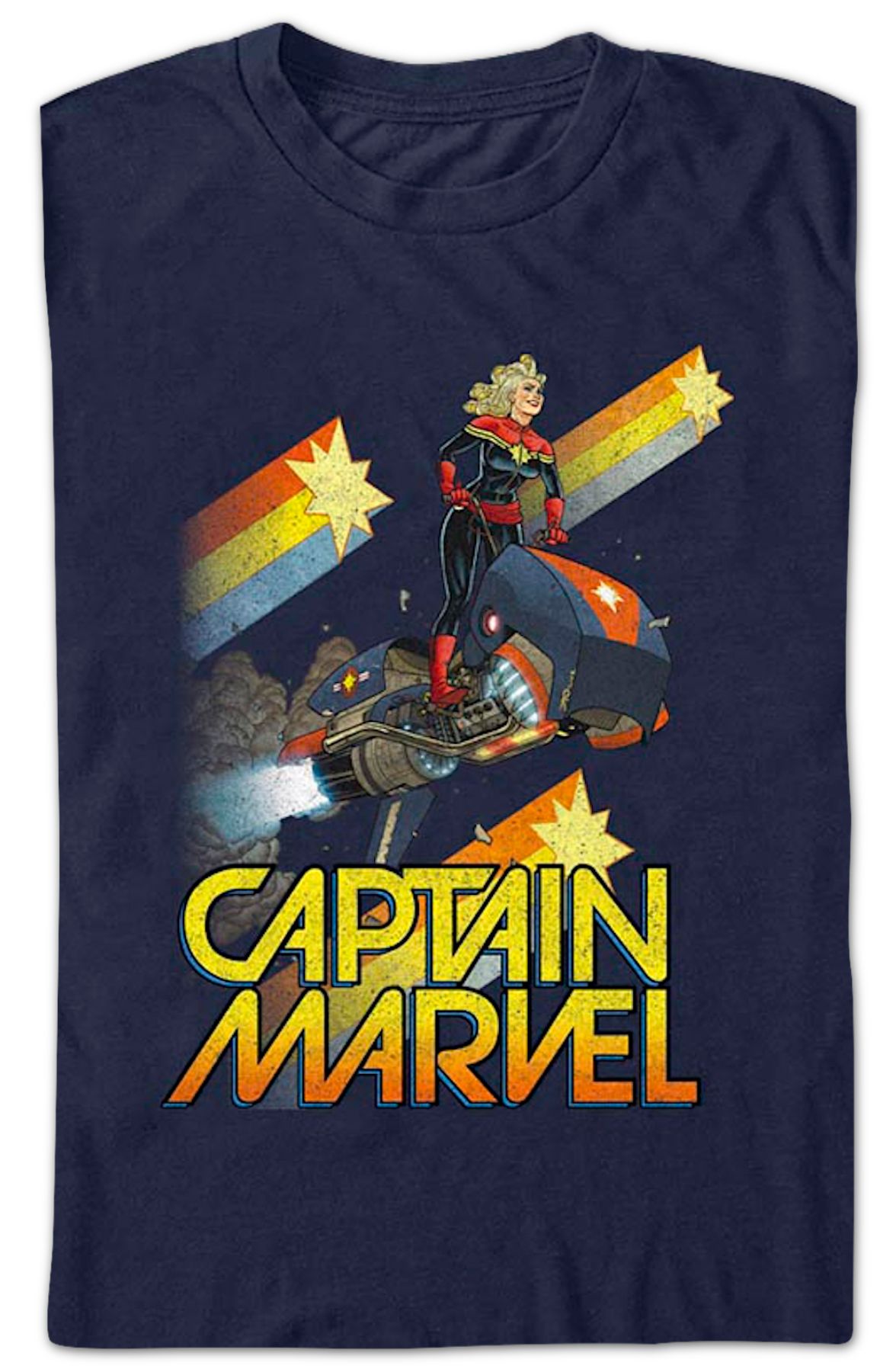 Captain Marvel Retro Stars Comics T-Shirt product image 2