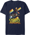 Captain Marvel Retro Stars Comics T-Shirt product image 1