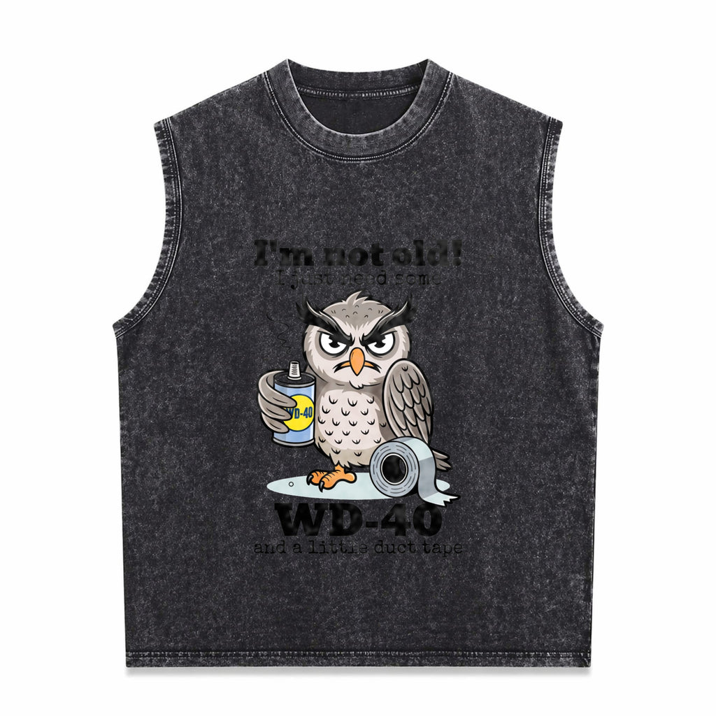Owl I'm Not Old I Just Need Some Men's Washed Tank Top