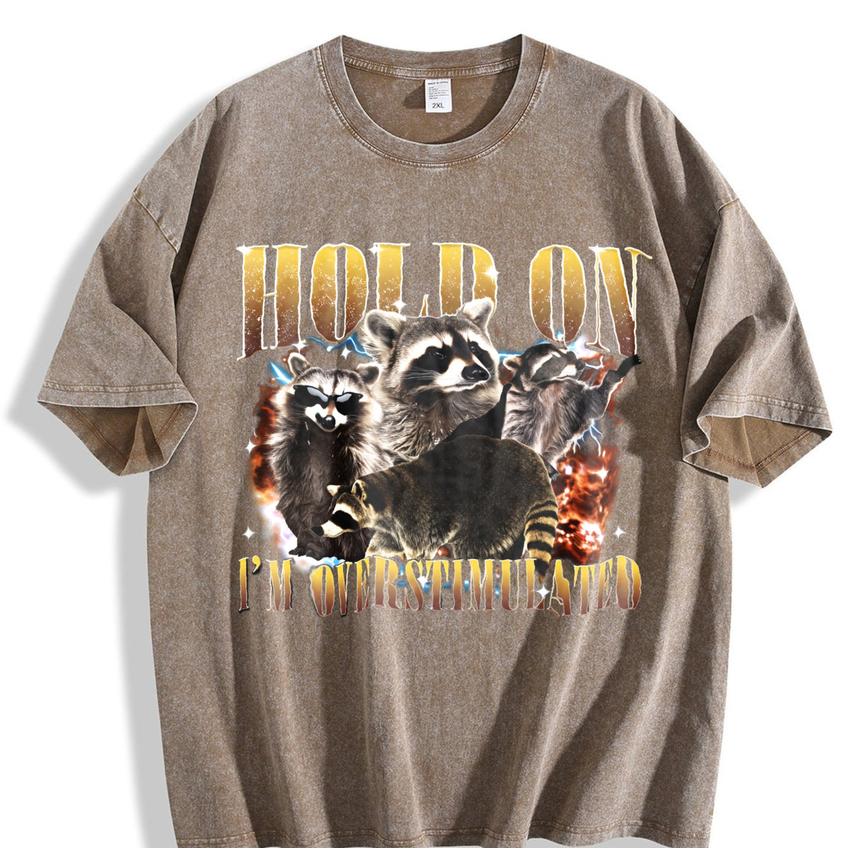 Hold On I Am Overstimulated Vintage Washed T-Shirt product image 3