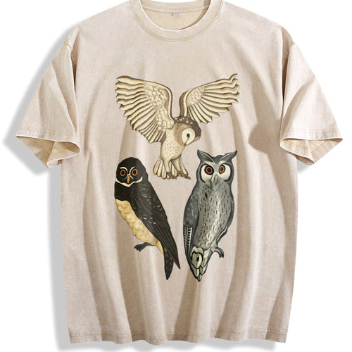 A Of Three Owls Flying Vintage Washed T-Shirt product image 1
