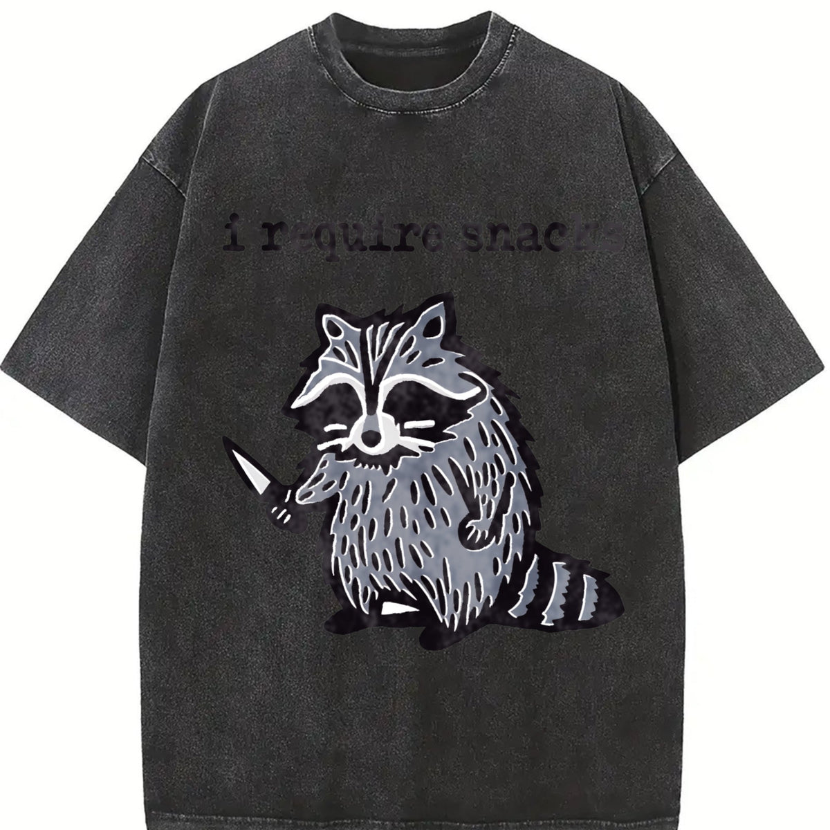 Winter Animal Snack Thief Raccoon Vintage Washed T-Shirt product image 2