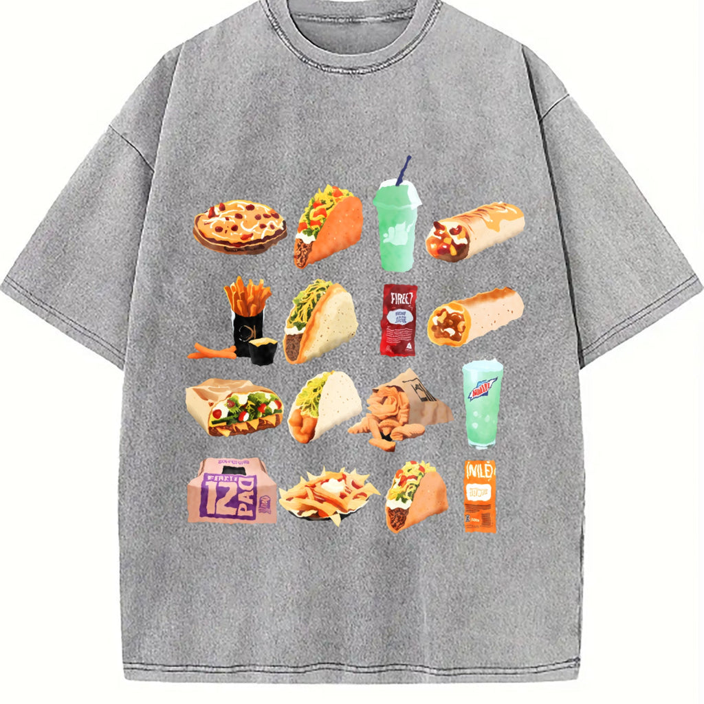 Mexican Food Tacos Vintage Washed T-Shirt product image 4