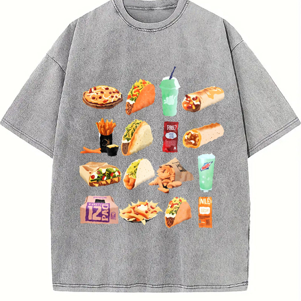 Mexican Food Tacos Vintage Washed T-Shirt product image 4