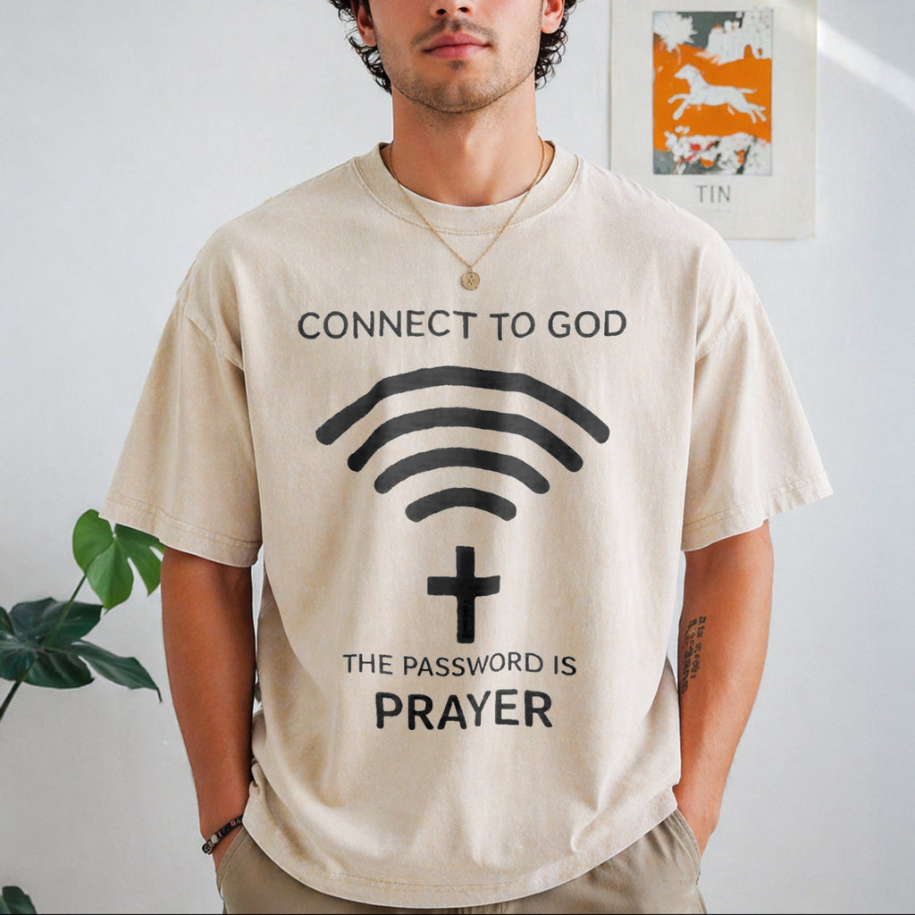 Connect To God The Password Ls Prayert- 100 Vintage Washed product image 1