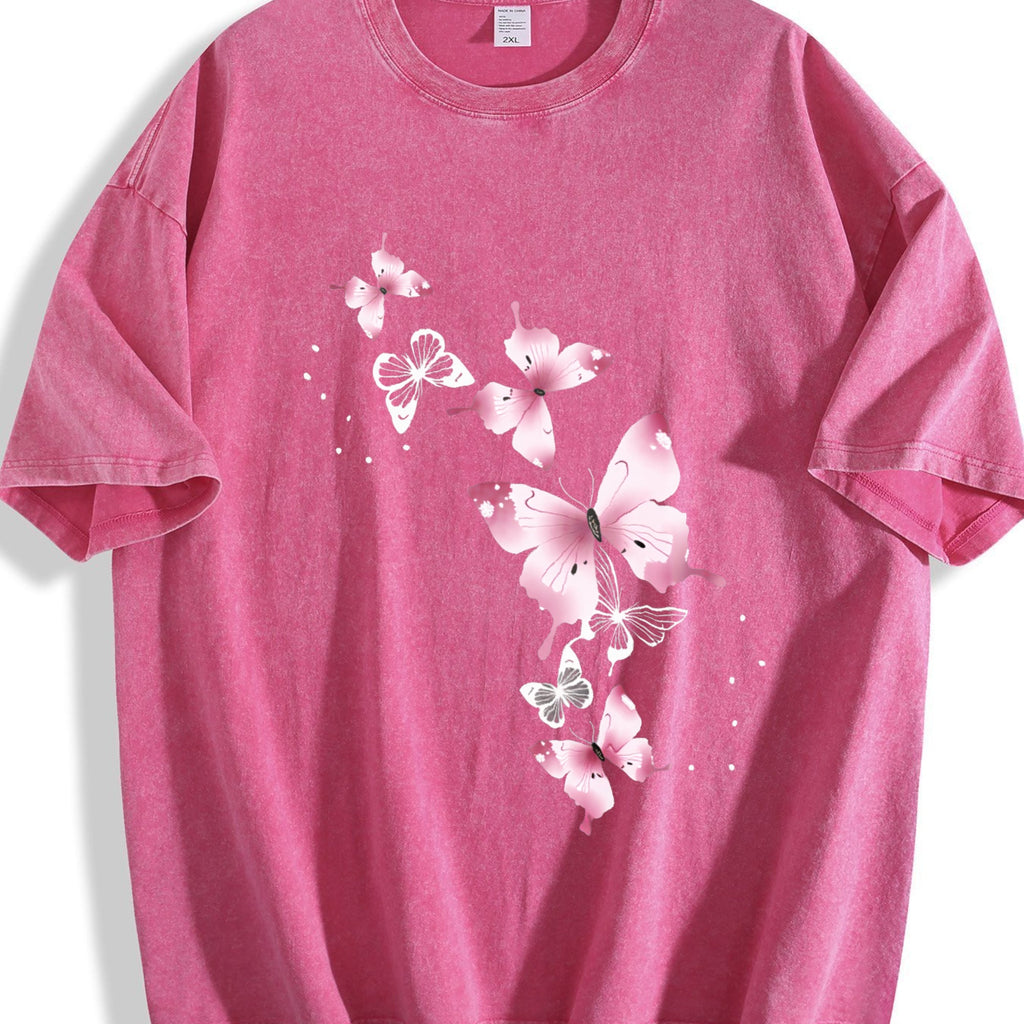 Pink Butterfly Vintage Washed T-Shirt product image 7