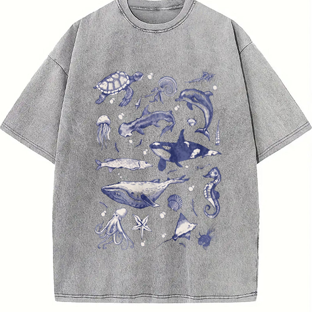 Sea Animal 90s Vintage Washed T-Shirt product image 5