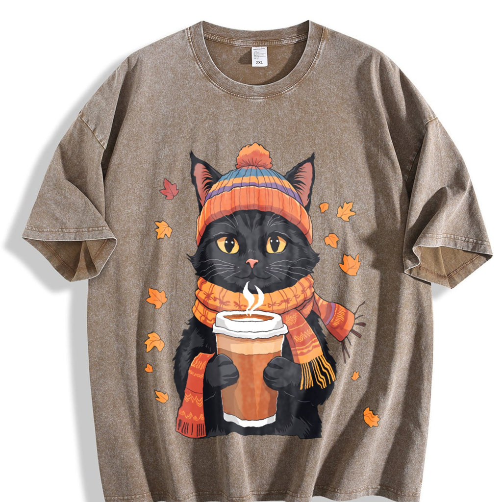 Winter Autumn And Atmosphere Black Cat Holding Vintage product image 3