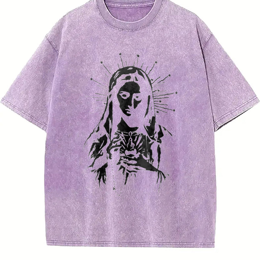 Catholic Icon - Guadalupe And Sacred Heart Vintage Washed product image 6