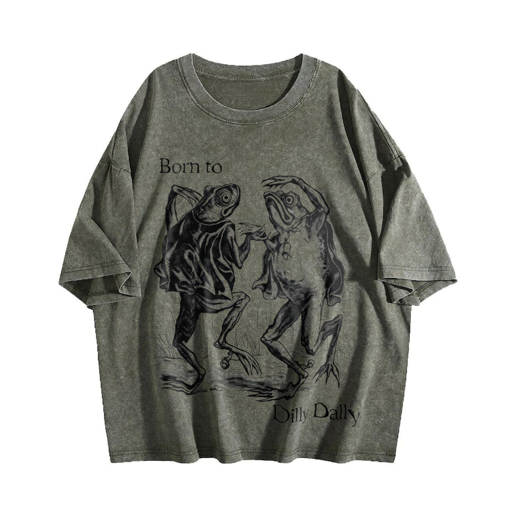 Born To Dilly Dally Frog Vintage Washed T-Shirt product image 4