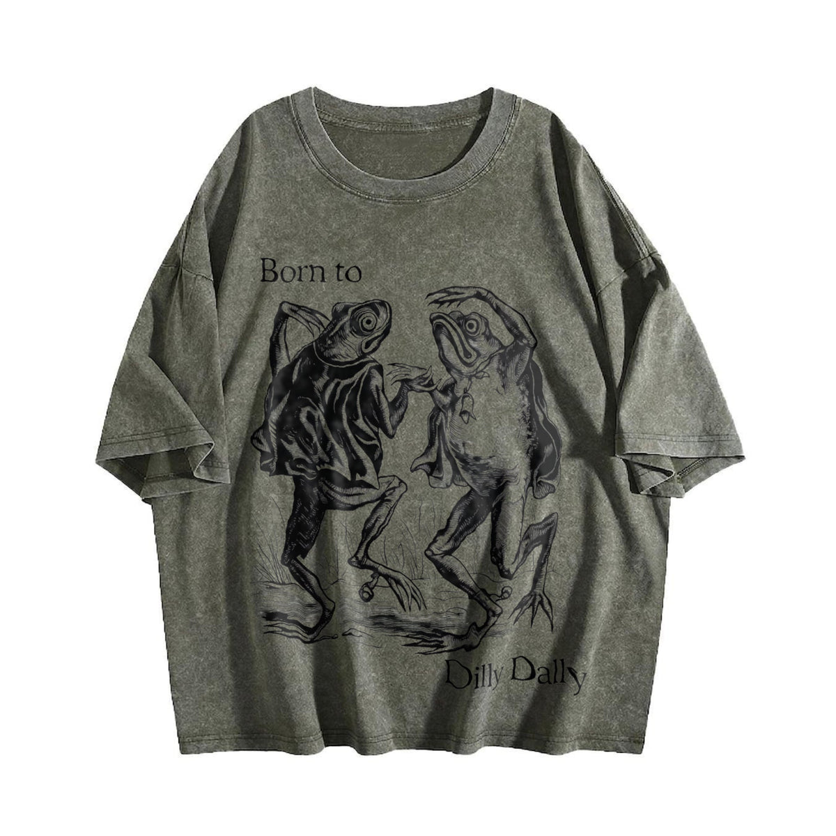 Born To Dilly Dally Frog Vintage Washed T-Shirt product image 4
