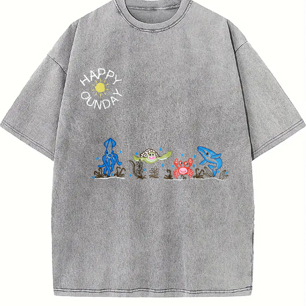 Sea Animals Vintage Washed T-Shirt product image 5