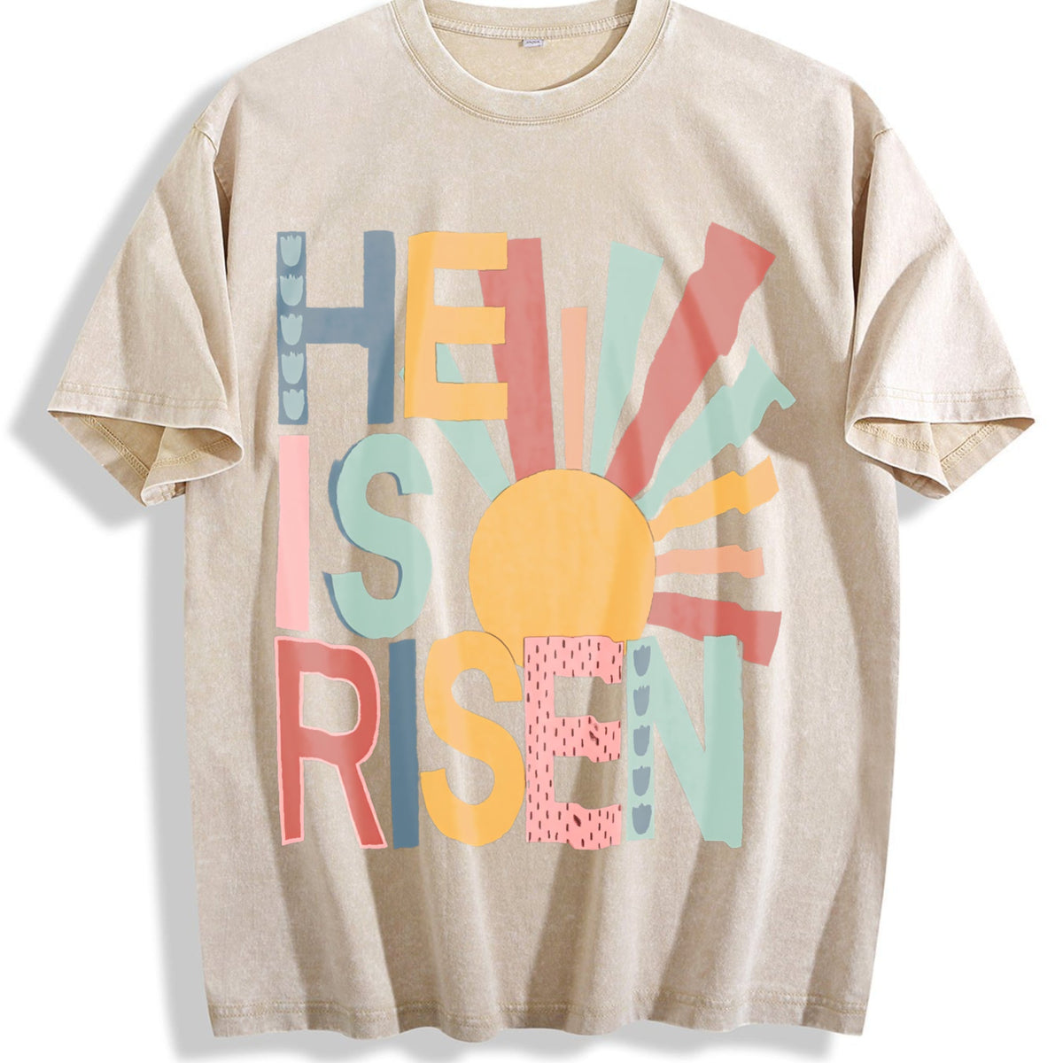 Easter Sun Element He Is Risen Vintage Washed T-Shirt product image 1
