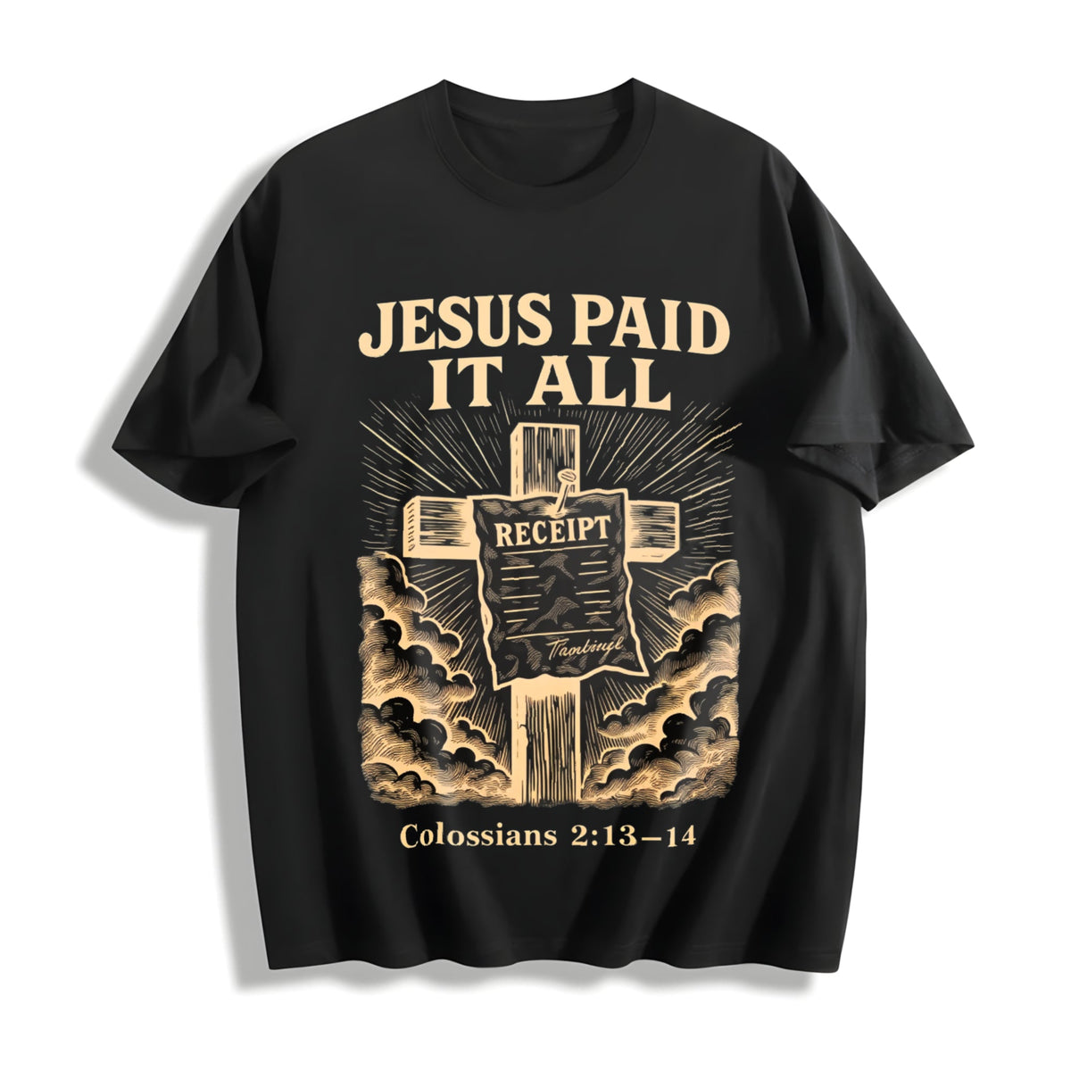 230 'jesus Paid It All' Letter & Cross Christian Cotton product image 1