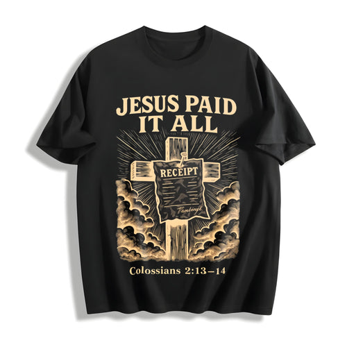230 'jesus Paid It All' Letter & Cross Christian Cotton product image 1