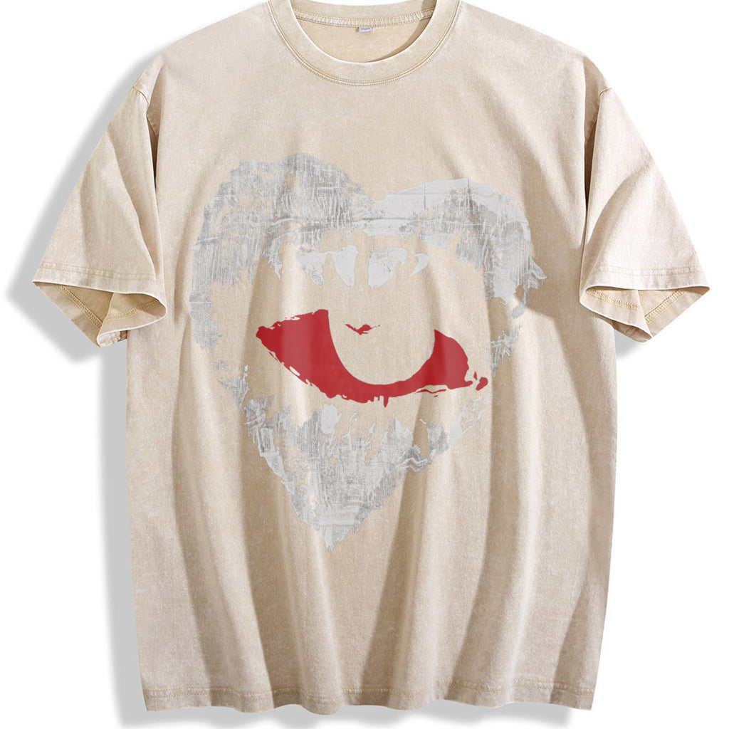 Mysterious Heart-shaped Eye Vintage Washed T-Shirt product image 1