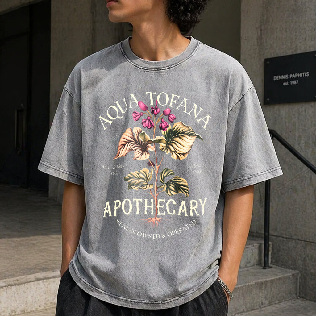 Aqua Tofana Funny Feminist Apothecary Vintage Washed T-Shirt product image 5