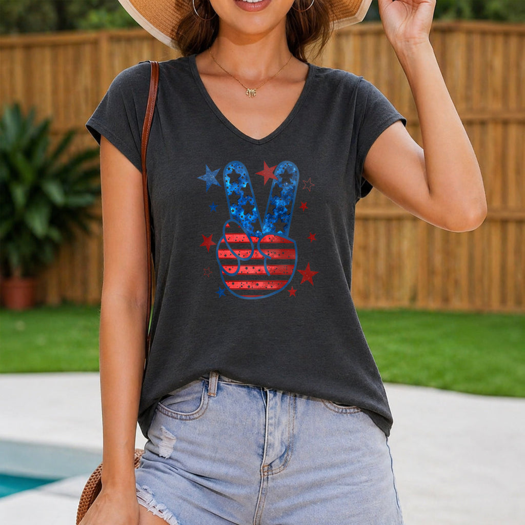 Wonderful American Fresh White For July 4th Women's V-Neck Tank Top